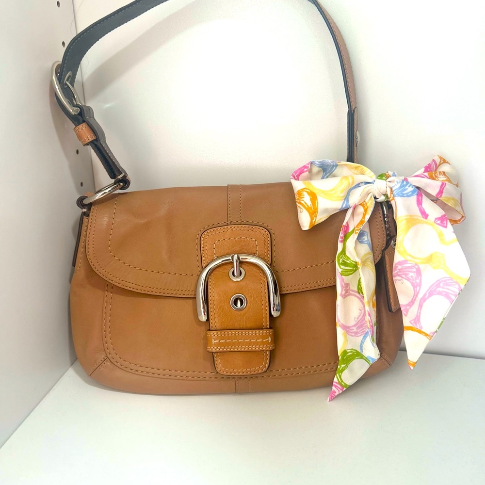 Coach Shoulder Bag with silk scarf